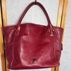 Dooney‎ & Bourke Pebble Grain Kristen Tote Red Burgundy Shoulder Bag